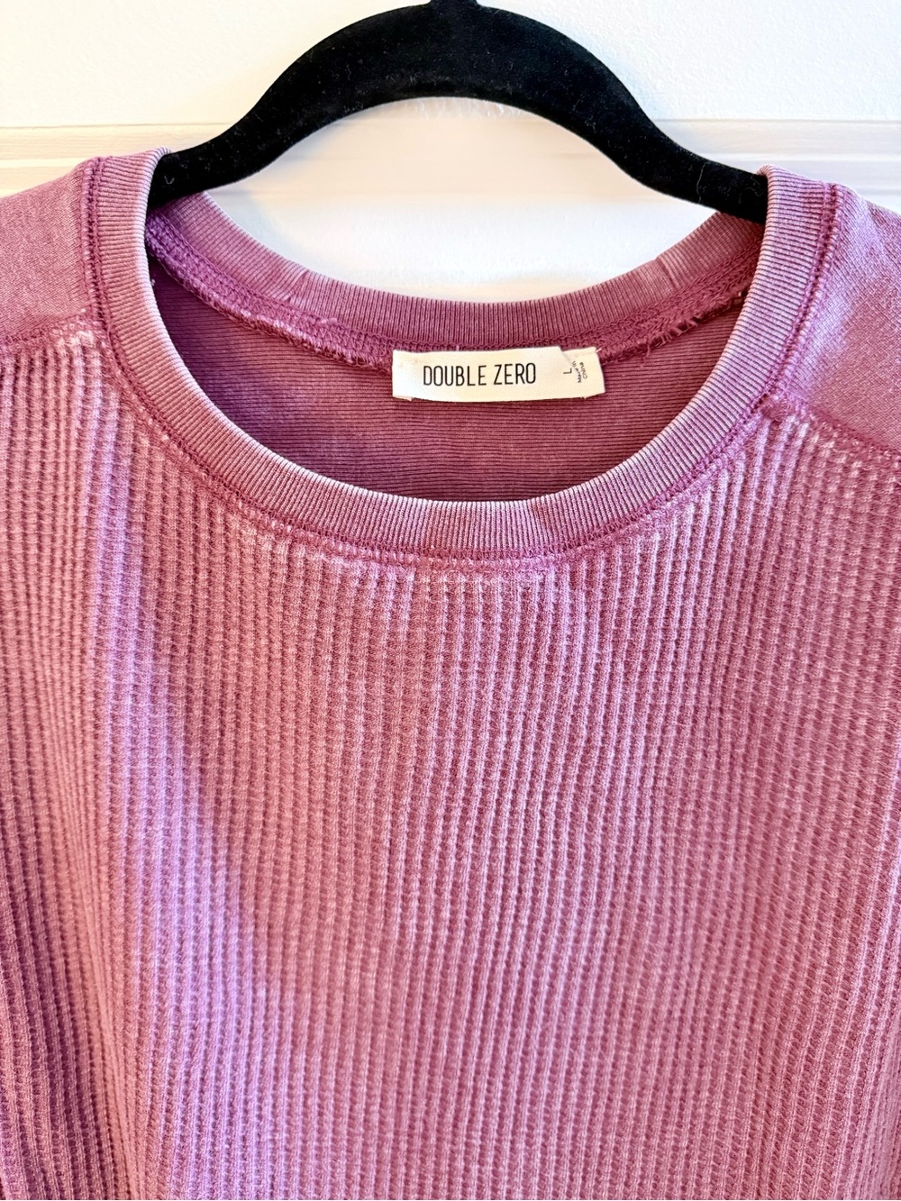 Double Zero Ribbed Long Sleeve Top - Picture 2 of 2